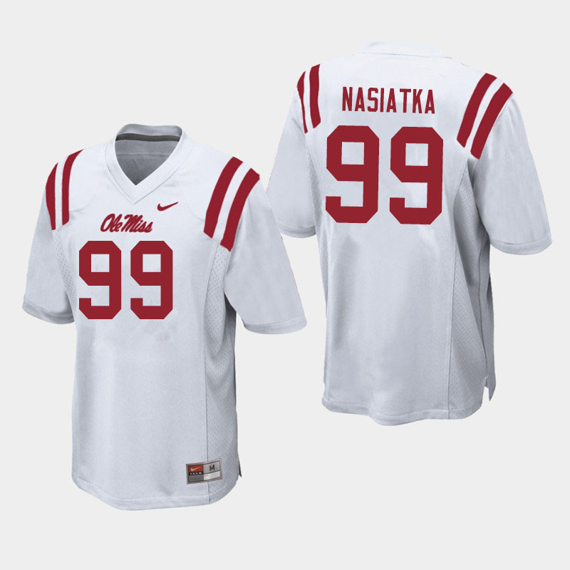 Patrick Nasiatka Ole Miss Rebels NCAA Men's White #99 Stitched Limited College Football Jersey GNU3558PE